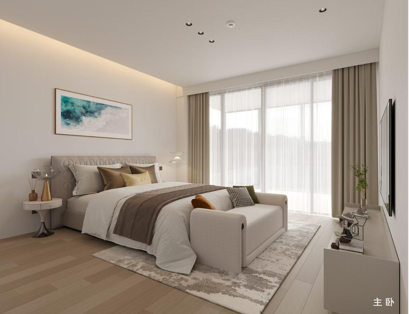 Azure Residences three bedroom — master suite with sea views